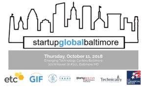 Startup Global Baltimore. Thursday October 11 2018